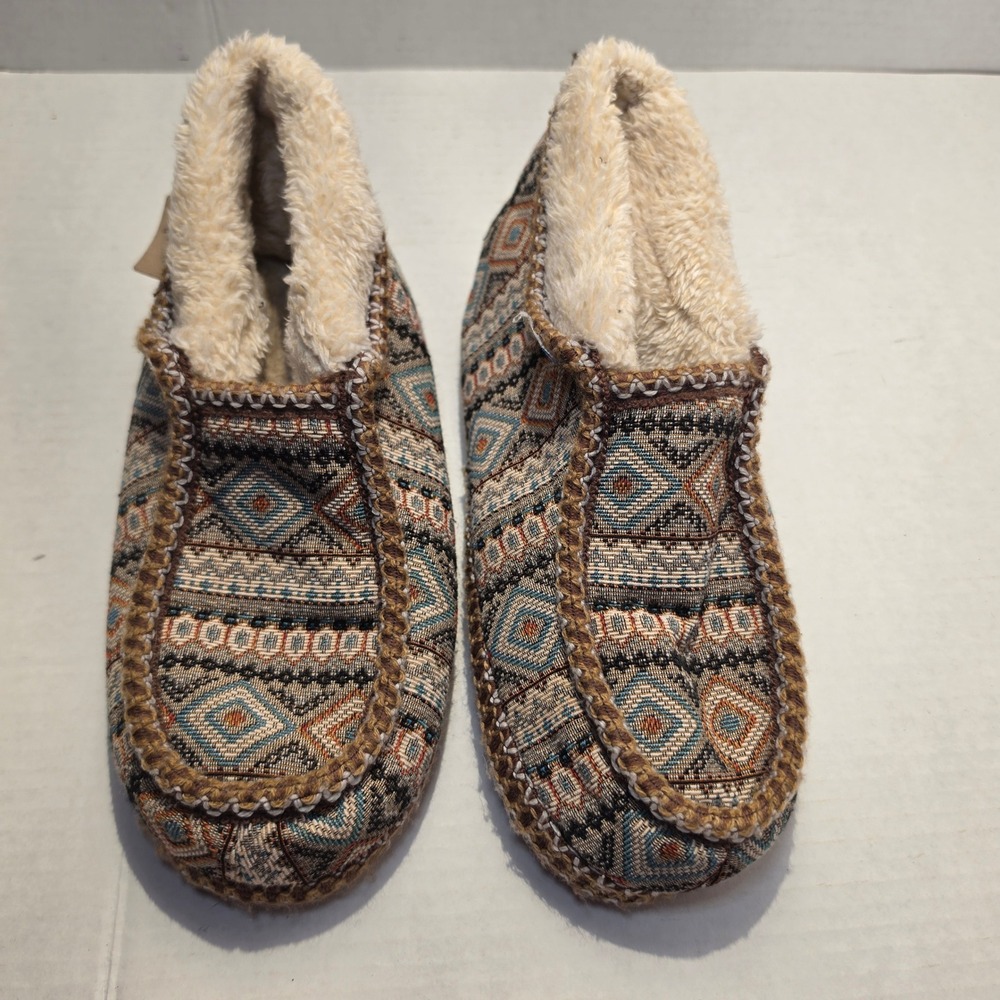 Blazin Roxx Womens Southwestern Faux Fur Lined Slippers Multi Color M 7-8